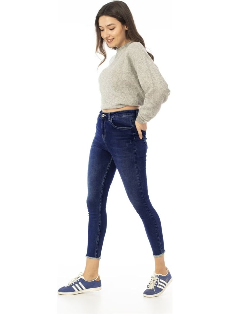 Cedy Denim Blue High Waist Skinny Jeans C596 - Image 3